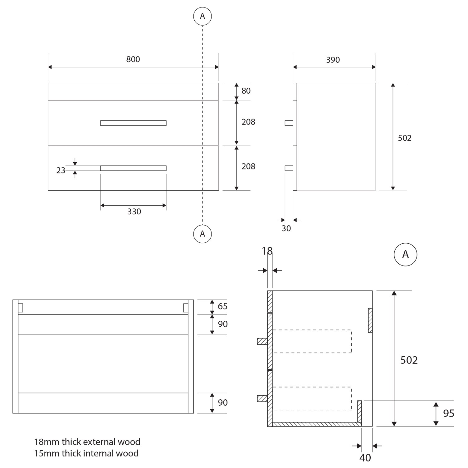 Newton Grey Wood Effect Bathroom Wall Vanity Unit Glass Sink